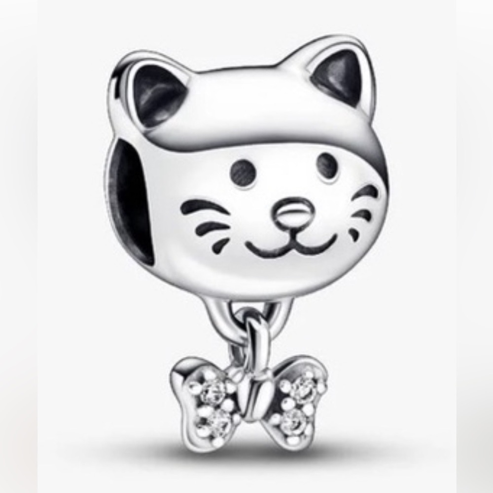 Pandora “pet cat and bow charm” sterling Silver